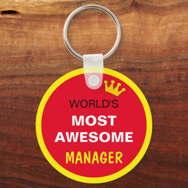 Porte-clés Worlds Most Awesome - MANAGER / the best one (Recto)