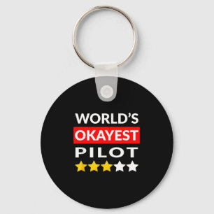 Porte-clés Worlds Okayest Pilote - Drôle avion