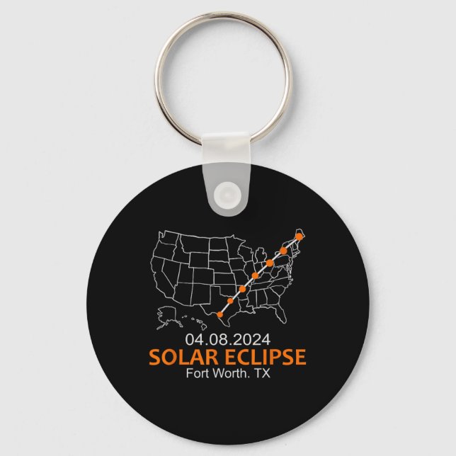 Porte-clés Worth Texas 2024 Total Éclipse solaire (Recto)