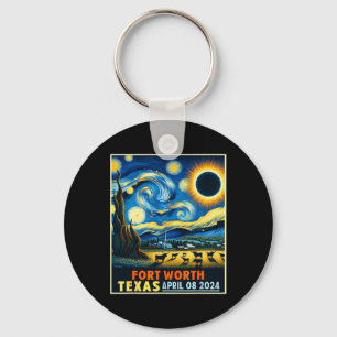 Porte-clés Worth Texas Total Solar Eclipse 2024 Starry Night