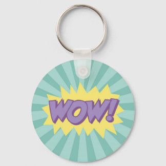 Porte-clés WOW, effet de style de bande dessinée