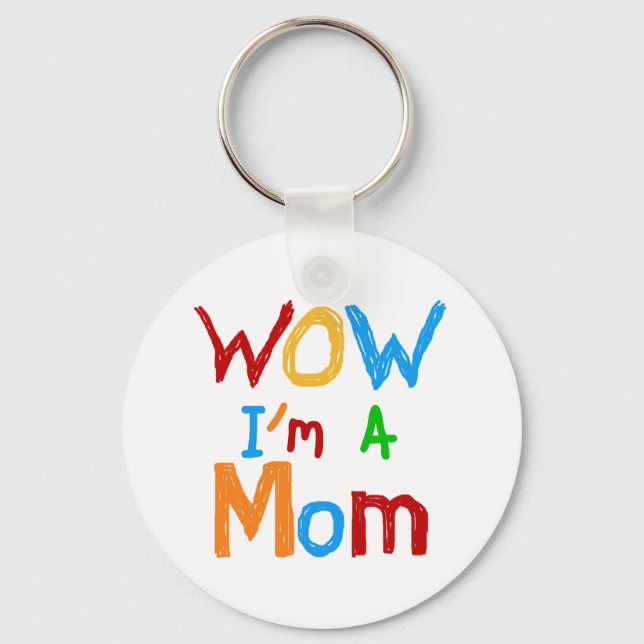 Porte-clés WOW Je suis une maman T-shirts et GIfts (Recto)