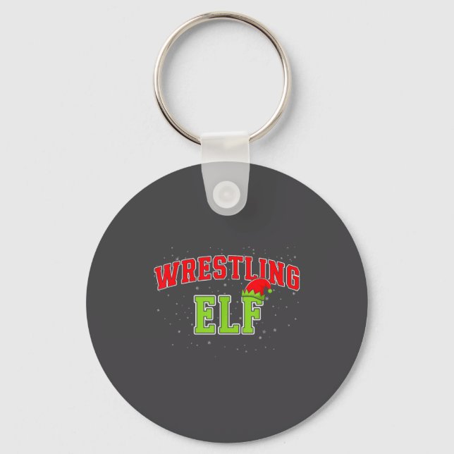 Porte-clés Wrestling Elf Christmas Family Matching Group Xmas (Recto)