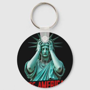 Porte-clés Wtf Amérique Statue de la Liberté Anti-trump Polit