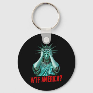 Porte-clés Wtf Amérique Statue de la Liberté Anti-trump Polit