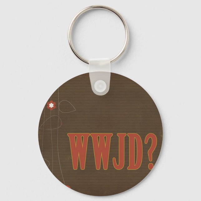 Porte-clés WWJD texte rouille fantaisie (Recto)