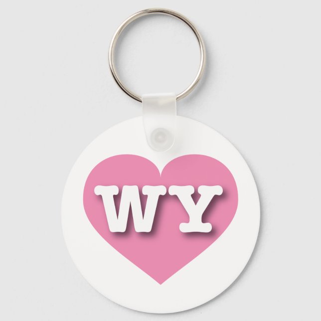 Porte-clés Wyoming Pink Heart - J'aime WY (Recto)