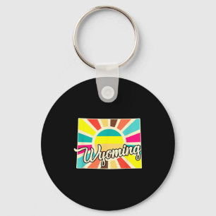 Porte-clés Wyoming rétro soleil coloré extérieur et