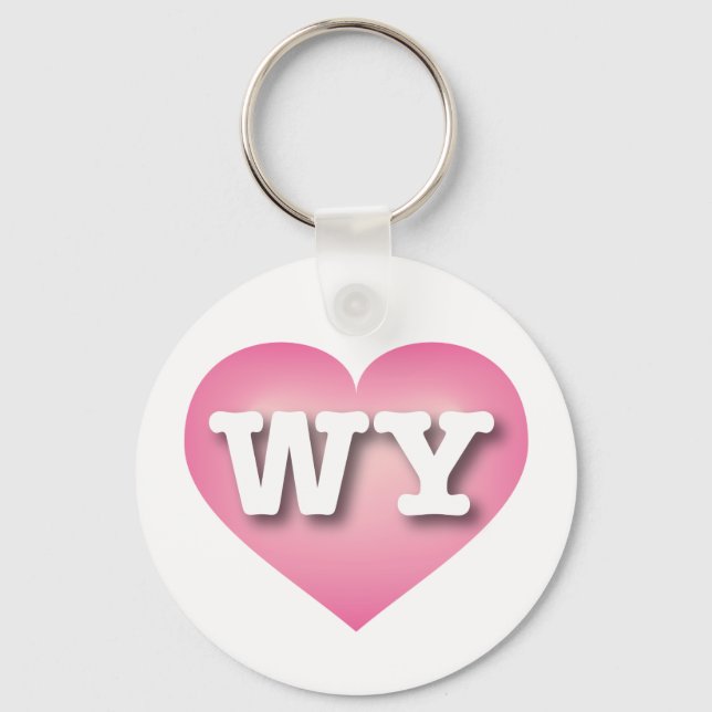 Porte-clés Wyoming Rose Fade Heart - J'aime WY (Recto)