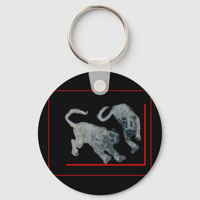 Porte-clés Xian China 2002 Ghost Tigers Red Boarder The MUSEU (Recto)