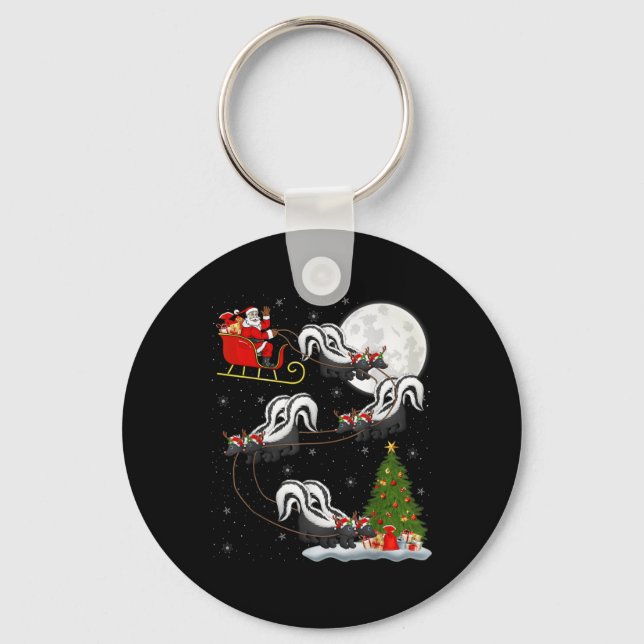 Porte-clés Xmas Tree Lighting Santa Riding Skunk Christmas T  (Recto)