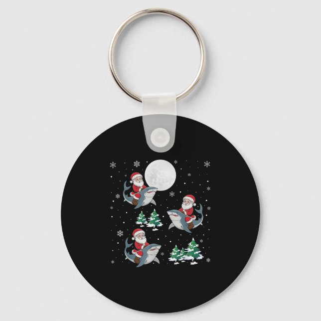 Porte-clés Xmas Tree Père Noël équitation Hammerhead requin D (Recto)