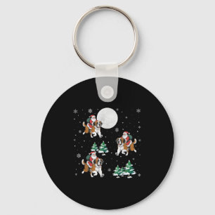 Porte-clés Xmas Tree Père Noël équitation Saint Bernard Chien