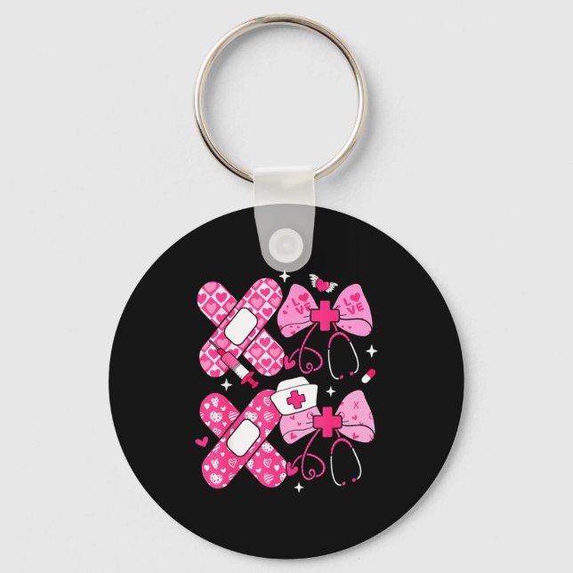 Porte-clés Xoxo Nurse Valentines Day Stethoscope Valentine Nu (Recto)