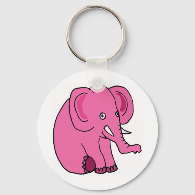 Porte-clés XX- Amusant éléphant rose (Recto)