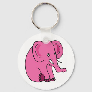 Porte-clés XX éléphant rose drôle