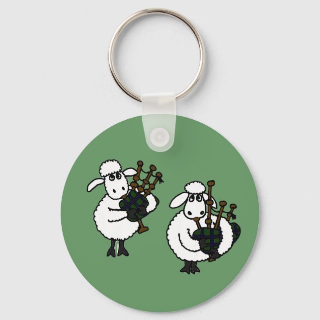 Porte-clés XX- Moutons superbes Jouer des tuyaux (Recto)