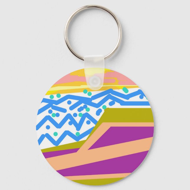 Porte-clés Yacht de coucher de soleil rose violet (Recto)