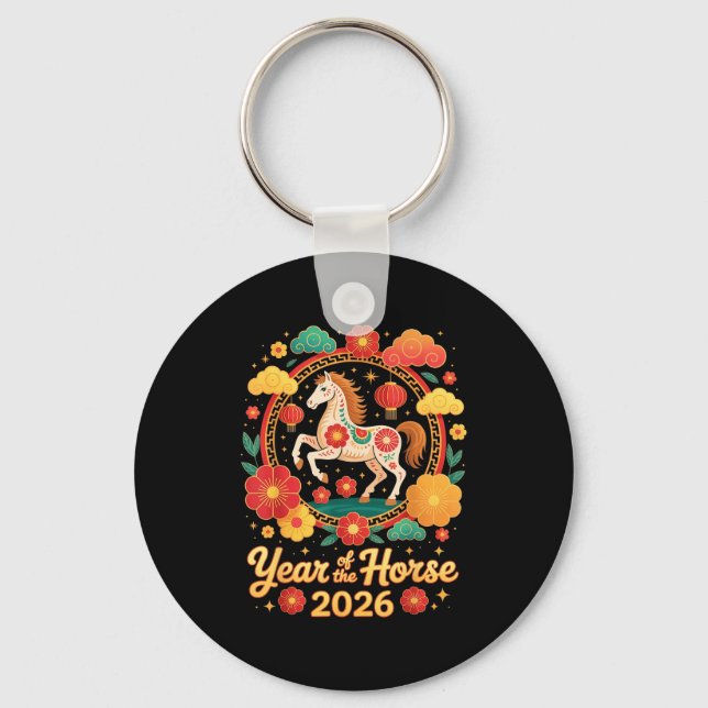 Porte-clés Year Of The Horse 2026 Chinese New Year Men Women  (Recto)
