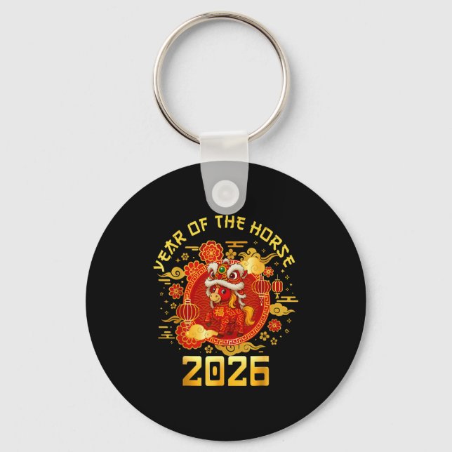 Porte-clés Year Of The Horse 2026 Family Matching Mens Womens (Recto)
