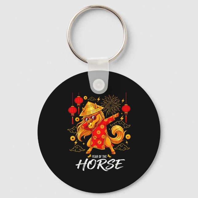 Porte-clés Year Of The Horse Dabbing Zodiac Horse Chinese New (Recto)