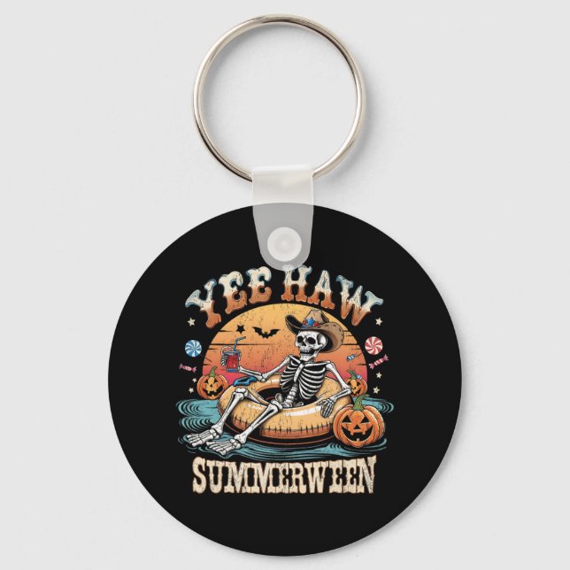 Porte-clés Yee Haw Summerween Cowboy Skeleton Western Hallowe (Recto)