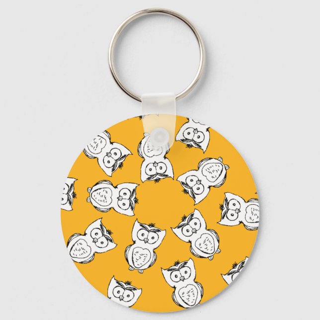 Porte-clés Yellow Cute Animal Pattern (Recto)