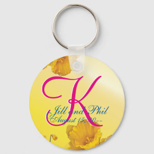 Porte-clés Yellow Daffodil 3d Monogram