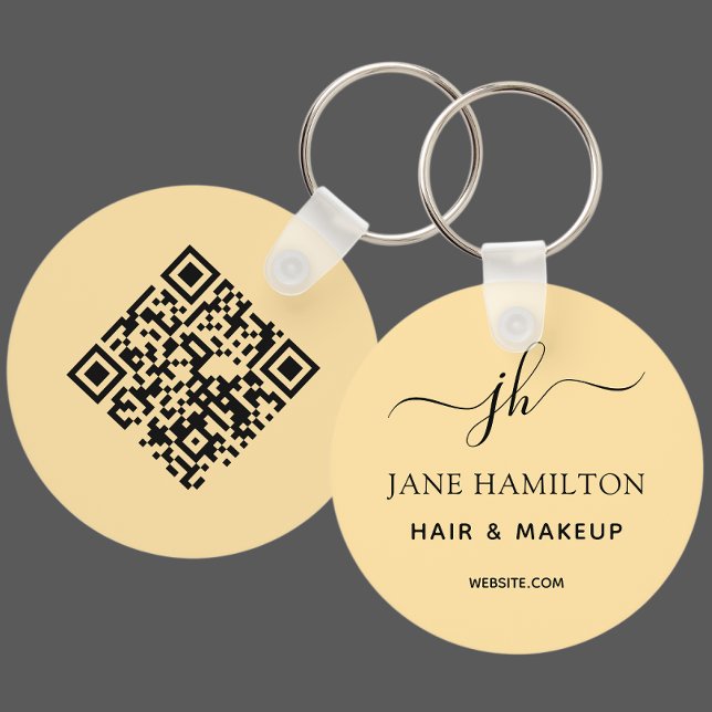 Porte-clés Yellow QR Code Promotional Business (Créateur téléchargé)