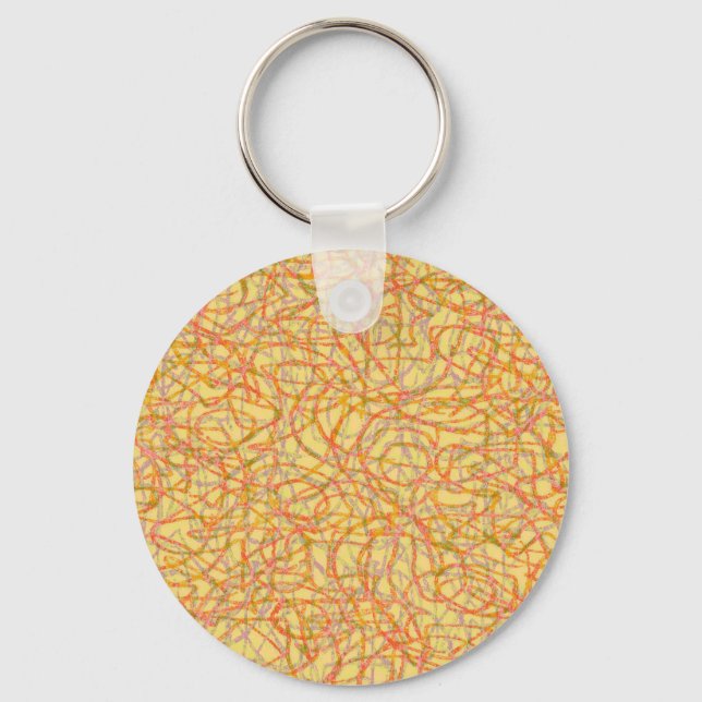 Porte-clés Yellow scribbled lines pattern (Recto)