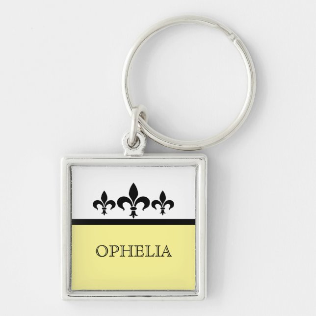 Porte-clés Yellow Swanky Fleur De Lis Premium Keychain (Devant)