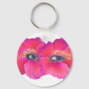 Porte-clés Yeux d'Hibiscus - rose