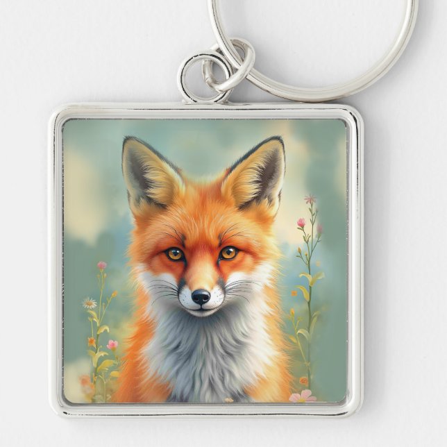 Porte-clés Yeux frappants d'un renard roux rusé   (Devant)
