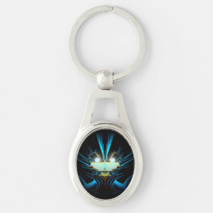 Porte-clés Yeux lumineux bleu brillant Créature