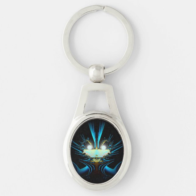 Porte-clés Yeux lumineux bleu brillant Créature (Devant)