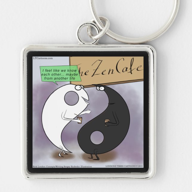 Porte-clés Yin rencontre Yang Zen Drôle (Devant)