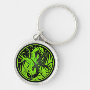 Porte-clés Yin vert et noir Yang Phoenix