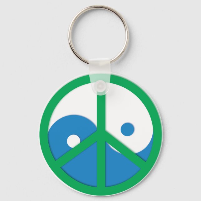 Porte-clés Yin-Yang avec signe de paix (Recto)