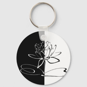 Porte-clés Yin Yang Black Lotus Blossom