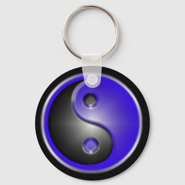 Porte-clés yin&yang bleu (Recto)