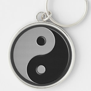 Porte-clés Yin Yang dans le style d'impression de fibre de