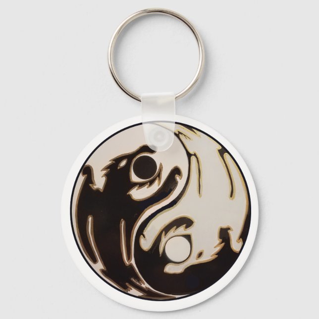 Porte-clés Yin yang Double Dragon (Recto)