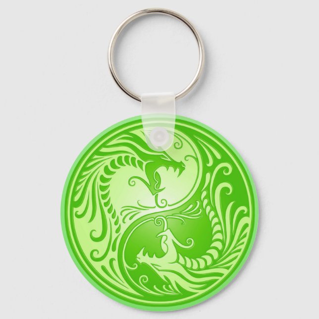 Porte-clés Yin Yang Dragons, light green (Recto)