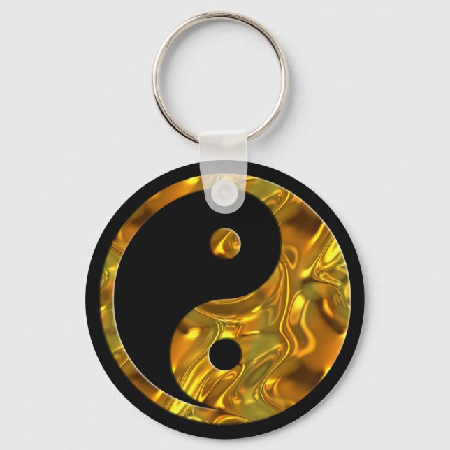 Porte-clés Yin & Yang GOLD | noir (Recto)