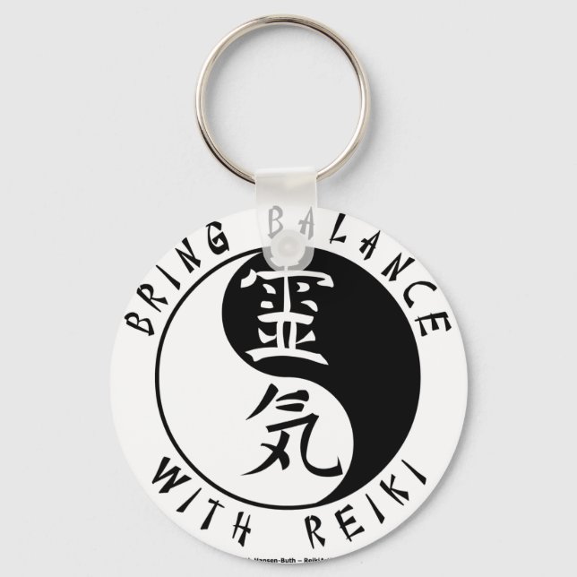 Porte-clés Yin Yang Reiki Kanji (Recto)