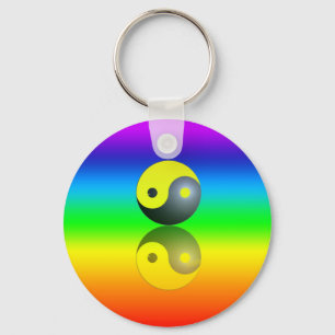 Porte-clés Yin & Yang Symbole de Chakra Couleurs Motif 1