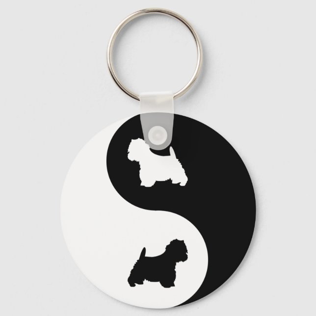 Porte-clés Yin Yang Westie (Recto)