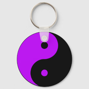 Porte-clés Yin Yang Ying signe taoïste Taijitu chinois violet