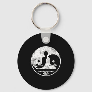 Porte-clés Yin Yang Yoga Lotus Harmonie Lance Méditation Zen