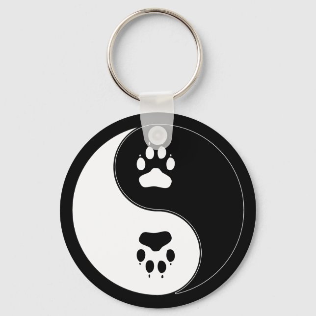 Porte-clés Ying Yang Empreinte de patte (Recto)